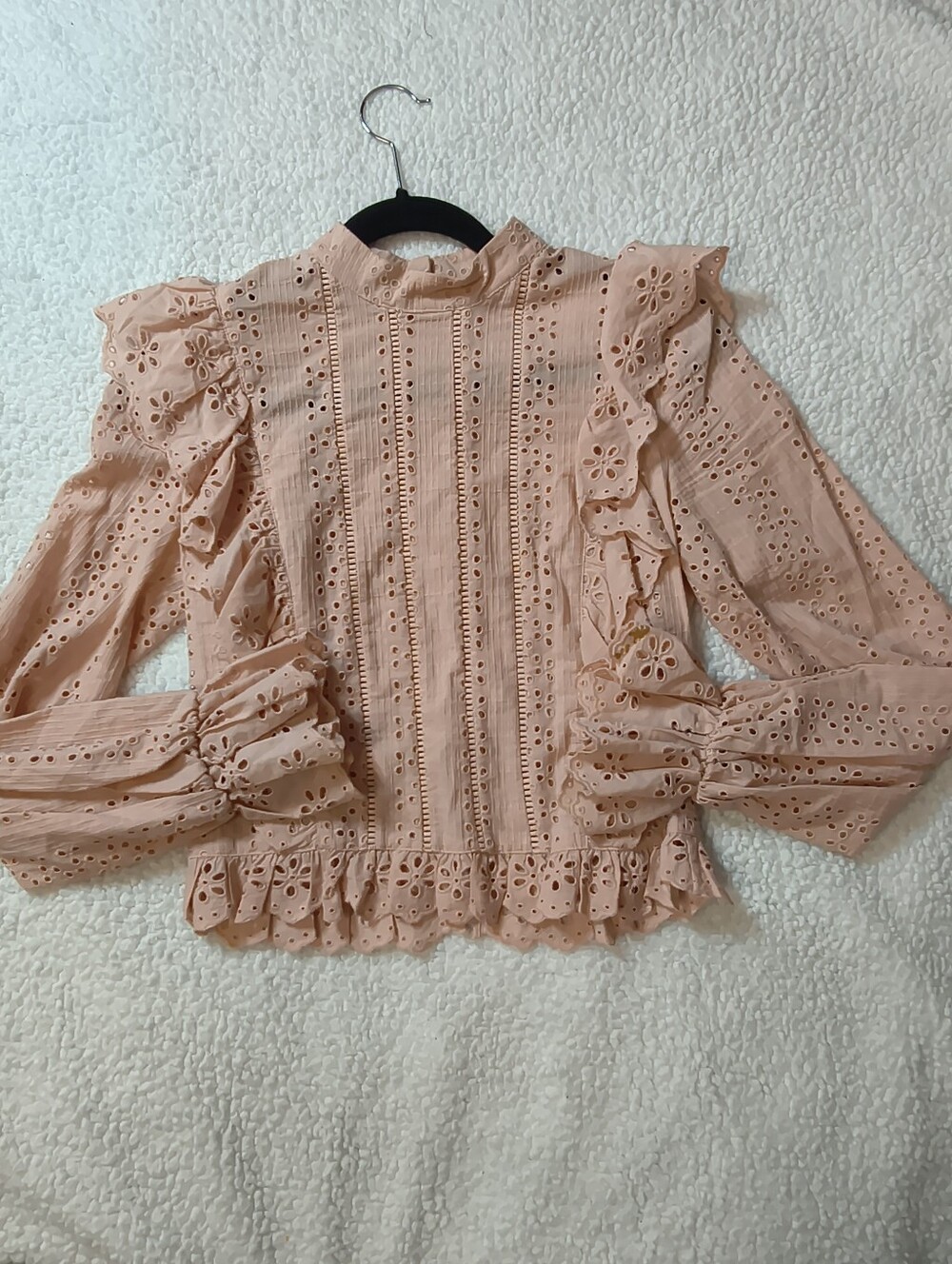 Tularosa Blush Eyelet Ruffle Blouse